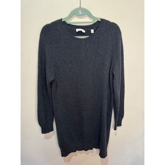 A.L.C. Gilbert Merino Wool Camel Long Sleeve Sweater Dress Charcoal Sz L $445 - Picture 2 of 8